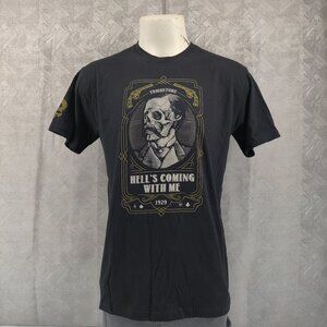 Zero Foxtrot Tombstone Shirt Mens Large Black Hell's Coming With Me Skull Tee